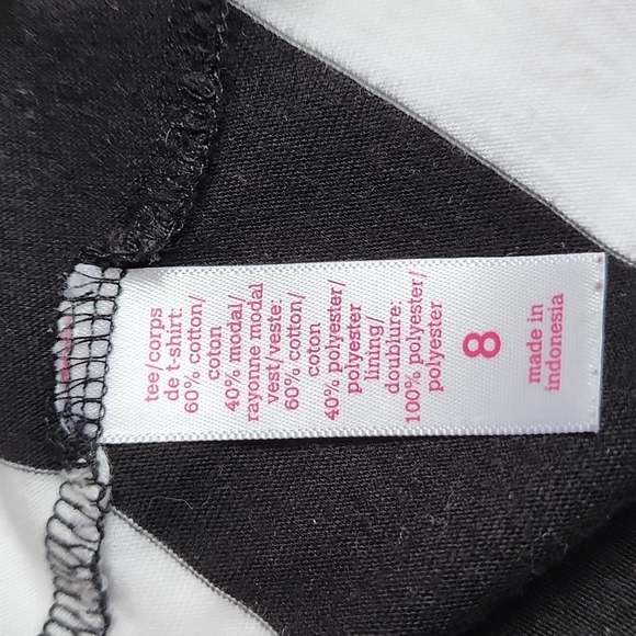 Justice Kids Two Piece Striped Long Sleeve + Sequin Vest - Picture 5 of 9